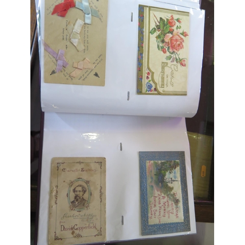 644 - Seven Albums of Early Greeting Cards, postcards and bookmarks etc.