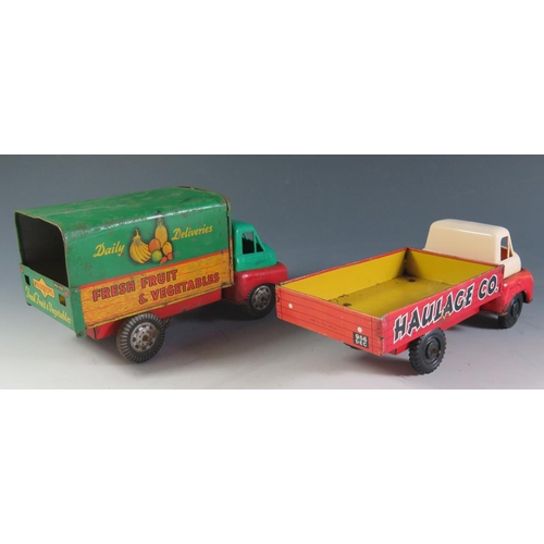 72 - Two Wells Brimtoys Tinplate and Plastic Bedford Trucks 