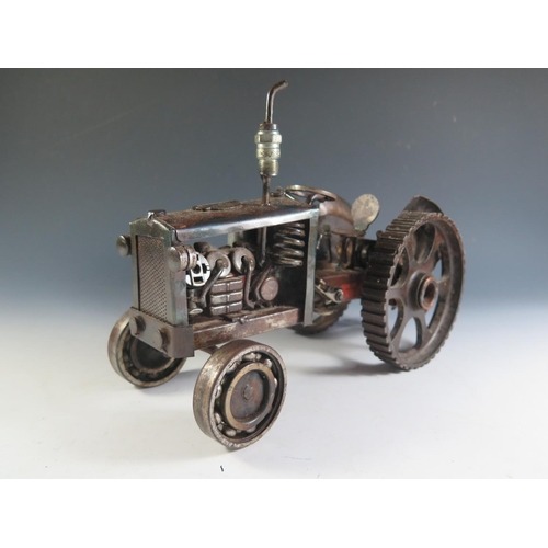 89 - A Large Scale 'Steam Punk' Style Tractor (29cm approx).