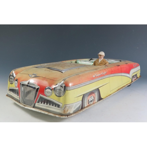 91 - A Large Scale Tinplate Hofler Commander/Super Eight Convertible Sports Car Made in Germany (41cm app... 