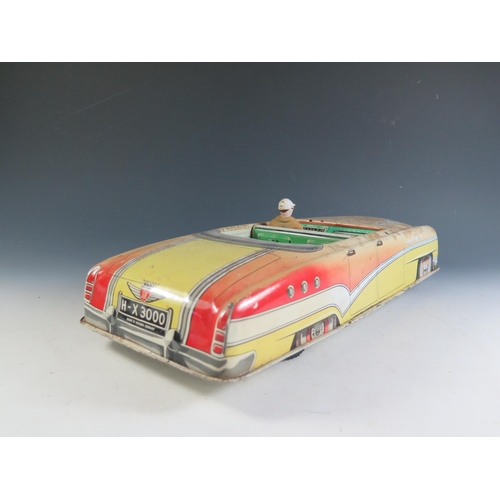 91 - A Large Scale Tinplate Hofler Commander/Super Eight Convertible Sports Car Made in Germany (41cm app... 