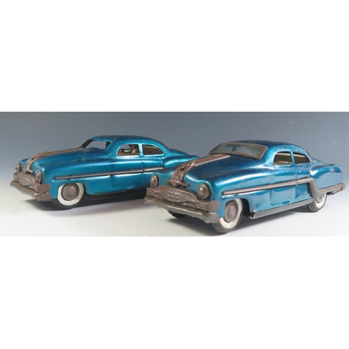 93 - Two Tinplate Minister Delux Buick Roadmaster Friction Cars Made in Japan (25.5cm approx).