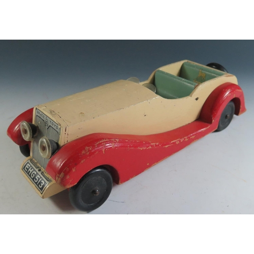 98 - An Unusual Wooden Car made by Grace Toys (30cm approx).