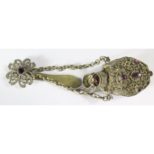 540A - A 19th Century Filigree Scent Bottle, 13cm