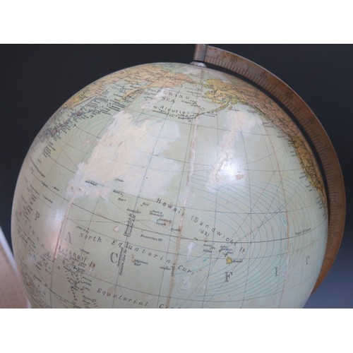 646a - A Terrestrial Globe with compass to stand, 55cm high. Faults