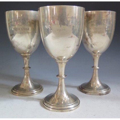 320A - Three George V Silver Presentation Cups _ Minehead Auction Xmas Fat Stock Show and Sale (2 x 1929 an... 