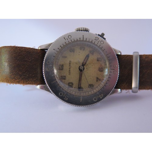 535B - A 1940's LONGINES Weems Pilot's Watch, the 15 jewel movement no. 6072588, 34mm case stamped 21008 / ... 