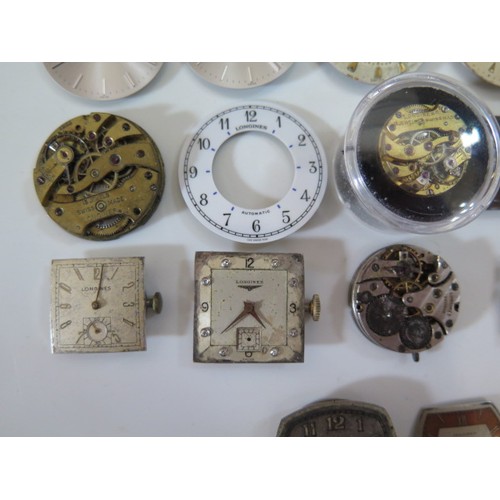 532D - A Selection of LONGINES Parts including movements and dials