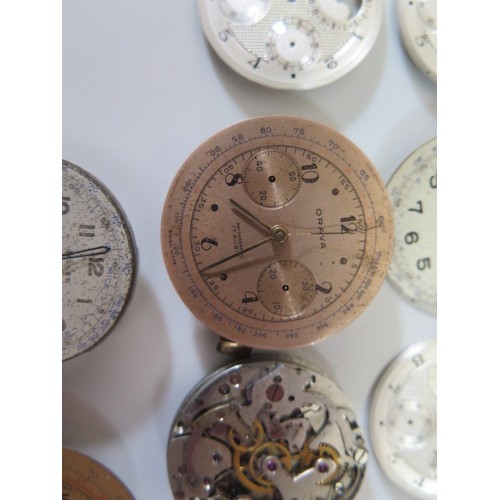 532F - A Selection of Brietling, Gallet, Orava, Girard-Perregaux and other Movements and Dials including Br... 