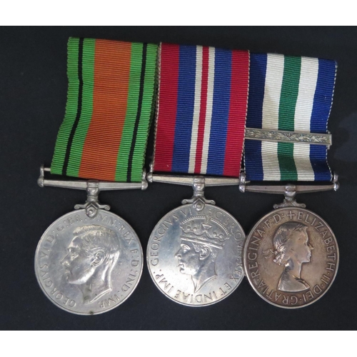 218 - A WWII Medal Pair Navy Long Service and Good Conduct Medal awarded to V. 994892 C.J. SAMS. C.R.E. R.... 