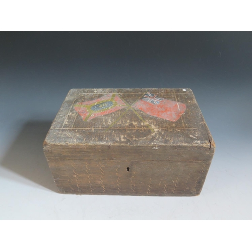 113 - A 19th Century Sailor's Ditty Box, according to the label GOLDEN FLEECE LINE