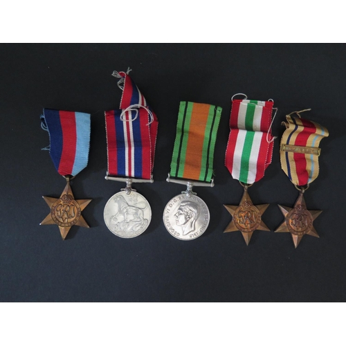 217 - A WWII Five Medal Group including 39-45 Star, Italy Star and Africa Star