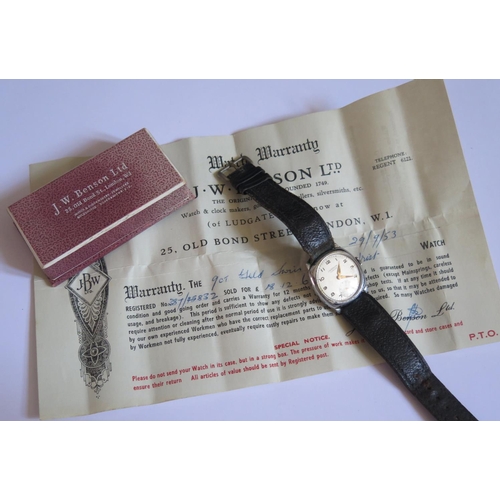 528 - A 1950's J.W. Benson Wristwatch, running