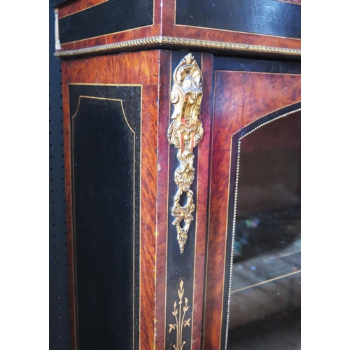 538 - A Victorian Amboyna, Ebony and Inlaid Glazed China Cabinet, 119(w)x108(h)x32.5(d)cm
phone bid