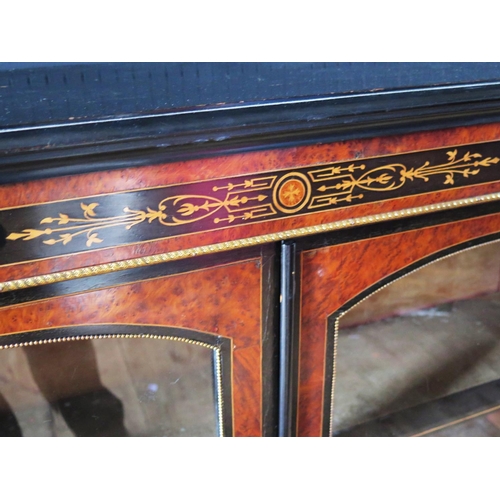 538 - A Victorian Amboyna, Ebony and Inlaid Glazed China Cabinet, 119(w)x108(h)x32.5(d)cm
phone bid