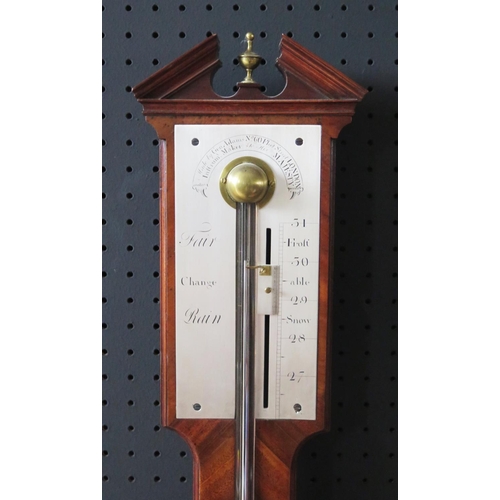 540 - A Rare Stick Barometer by George Adams _ The silvered brass scale calibrated from 27