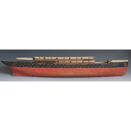 65 - A Collection of Old Wooden Ship's Models, largest 89cm