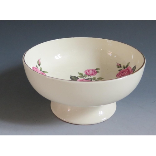 77 - A Union Castle Line Footed Bowl decorated with roses, Ashworth Bros., 20cm diam.