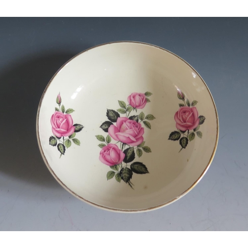 77 - A Union Castle Line Footed Bowl decorated with roses, Ashworth Bros., 20cm diam.