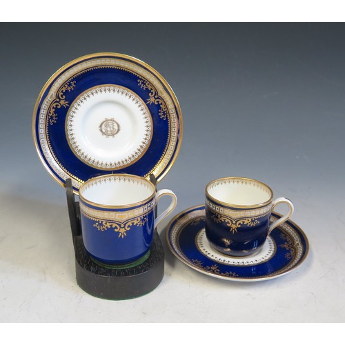 82A - A Pair of Spode White Star Line Coffee Cans and Saucers (one restored): R4332, Rd.No. 580303. A regi... 