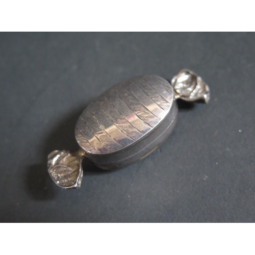 135 - A Modern Sterling Silver Box in the form of a sweet, 13.8g, 6cm