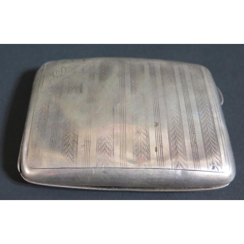 136 - A Worn Chester Silver Cigarette Case, 128g