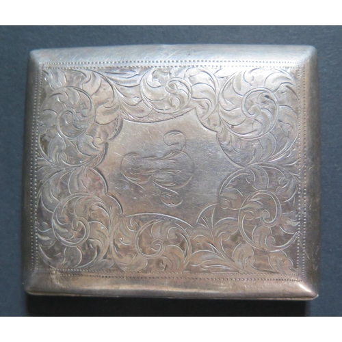 137 - A Birmingham Silver Cigarette case with chased foliate scroll decoration, catch damaged, 86g