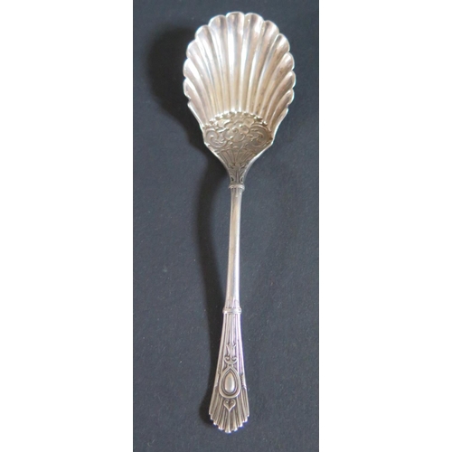 146 - A Victorian Silver Spoon with scalloped bowl, Sheffield 1895, Atkin Brothers, 18.9g