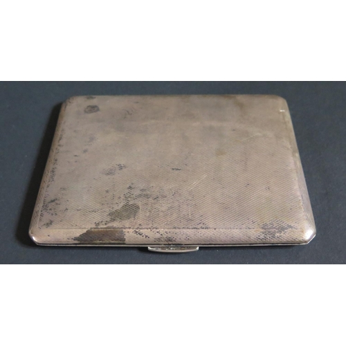 148 - A George VI Silver Cigarette Case with engine turned decoration, Birmingham 1939, Bravingtons Ltd., ... 