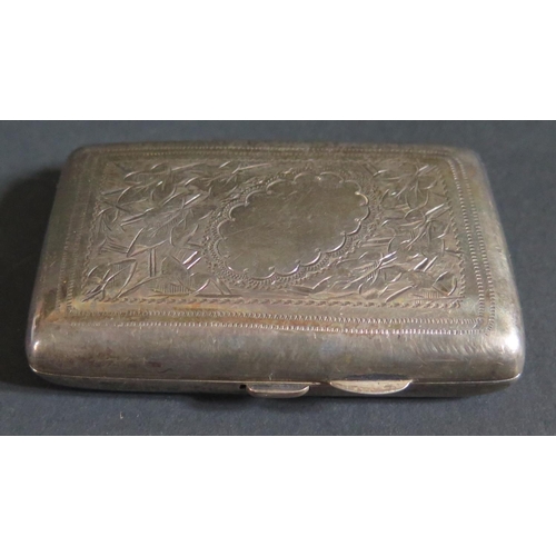 151A - A George V Silver Cigarette Case With Chased Foliate Decoration, Birmingham 1917, Marker H.C.D 55g