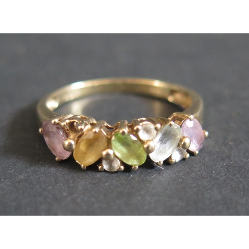 212 - A 9ct Gold Multi Stone Set Ring, size ), 2.5g