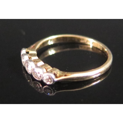 220B - A Diamond Five Stone Ring in an 18ct and Platinum Setting, size L.5, 2g