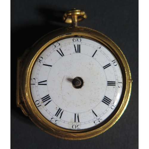 227A - An 18th Century Pocket Watch in a gilt case by James Ellison of London no. 19386, not running A/F