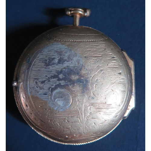 227A - An 18th Century Pocket Watch in a gilt case by James Ellison of London no. 19386, not running A/F