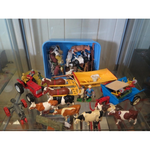 270 - A Selection Lead, Plastic etc. Farm Animals and Equipment (many repainted) some may be Britains.