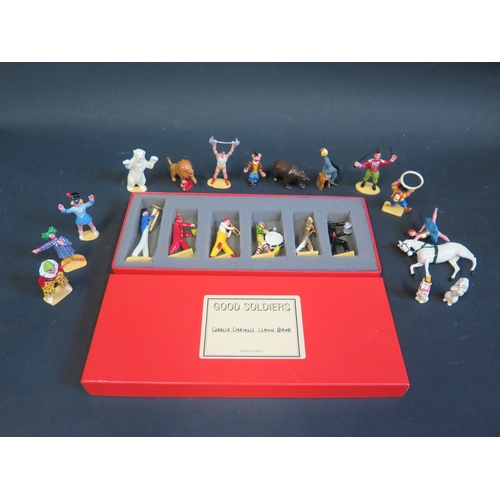 276 - A Good Soldiers Cariolis Clown Band. Mint/near mint in box. And a selection of other painted metal c... 