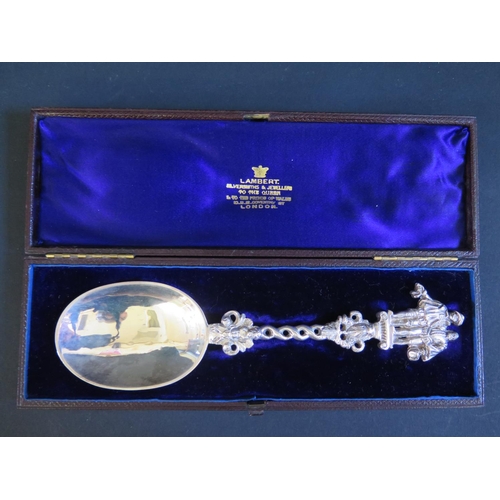 62 - A Cased Victorian Cast Silver Decorative Spoon, London 1879, Pairpoint Brothers (John & Frank Pairpo... 