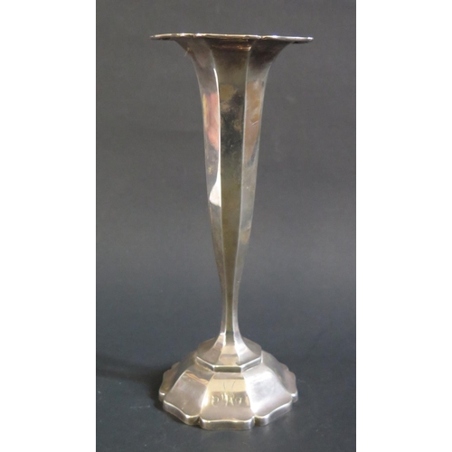 74 - A George V Loaded Silver Hexagonal Vase, Birmingham 1911, Asprey & Co Ltd., 20.5cm