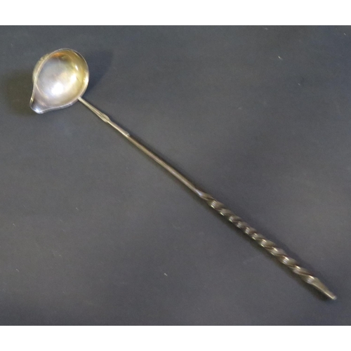 76 - An Unmarked Georgian Silver Toddy Ladle, c. 35cm long