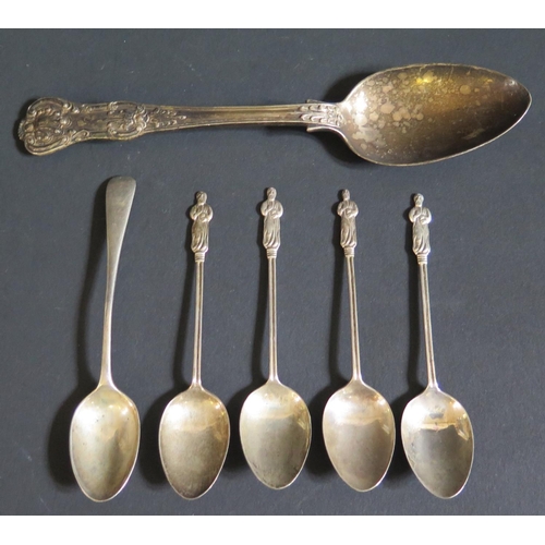 99 - A Victorian Silver Desert Spoon and silver coffee spoons, 104g