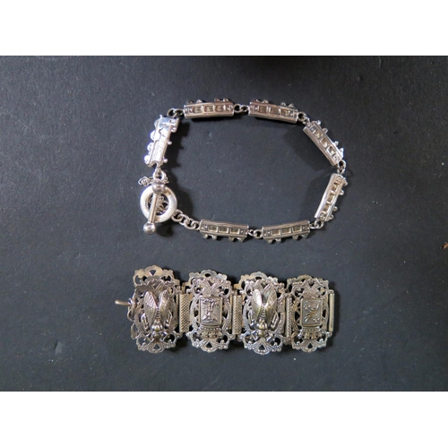 214a - A Silver Orient Express Bracelet and plated bracelet