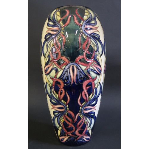 10 - A Modern Moorcroft Limited Edition Foliate Decorated Vase by Wendy Mason 1997, 28/150, 36.5cm, boxed