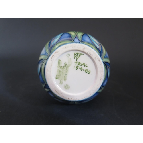 121 - A Modern Moorcroft Trial Floral Decorated Vase 15.6.00, 16.5cm, boxed