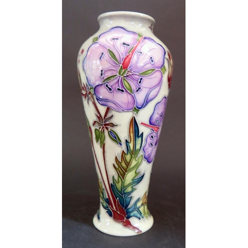128 - A Modern Moorcroft Floral Decorated Vase 2001, 20.5cm