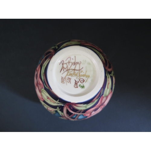 138 - A Modern Moorcroft Limited Edition Vase Decorated with Flowers by Rachel Bishop 2003, 105/200, 11cm