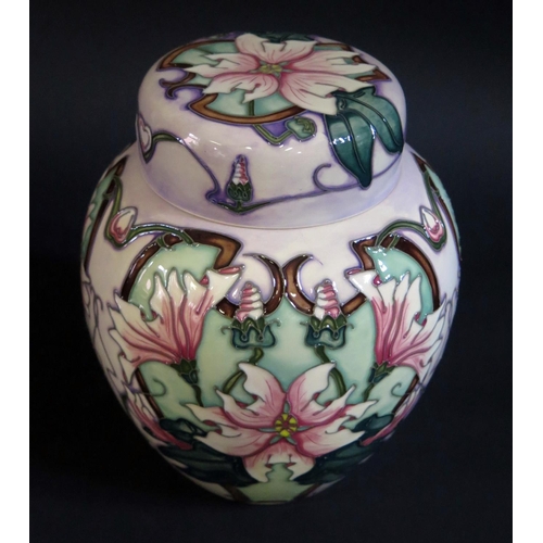 16 - A Modern Moorcroft Floral Decorated Ginger Jar 2001, 20cm, boxed