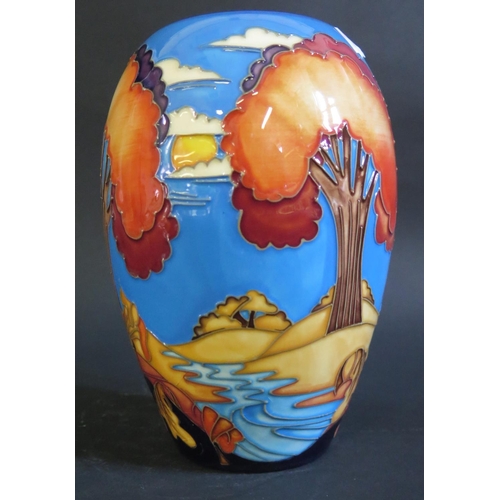 17 - A Modern Moorcroft Tree and Fungi Decorated Vase 2002, 18cm, boxed