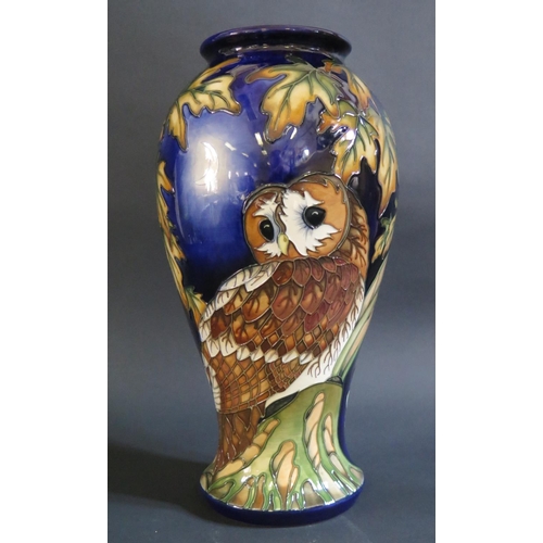 3 - A W. Moorcroft Limited Edition Tawny Owl Vase by Philip Gibson 2004, 99/100, 31cm
