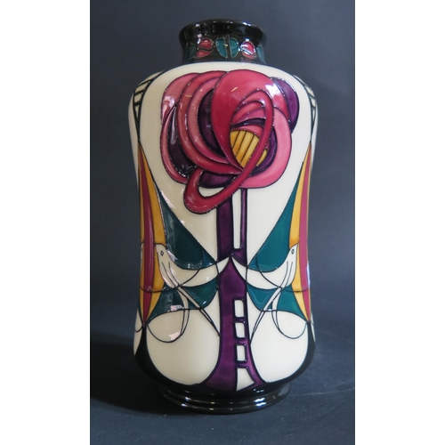40 - A Modern Moorcroft Tribute to Rennie MacIntosh Vase by Sian Leeper 2006, 21.5cm, boxed