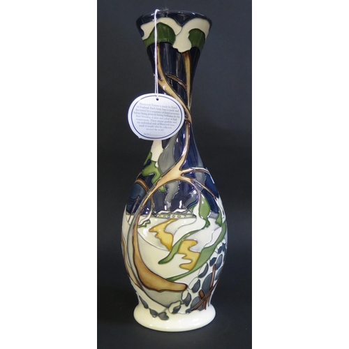 6 - A Modern Moorcroft Limited Edition Vase decorated with a Snowy Winter Church Scene by Kerry Goodwin ... 